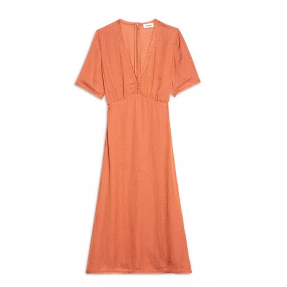 NWT: Zadig & Voltaire Mid Length Sienna Satin Dress - Picture 5 of 10